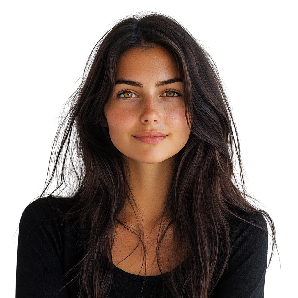 Beautiful Long Hair Brunette Woman Free PNG
