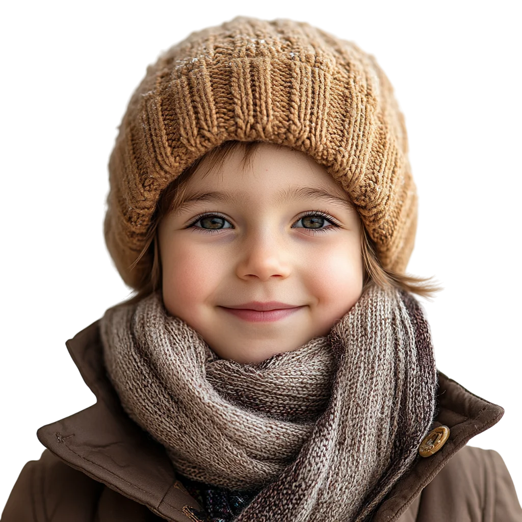 Cute Girl Wearing Warm Winter Beanie Free PNG