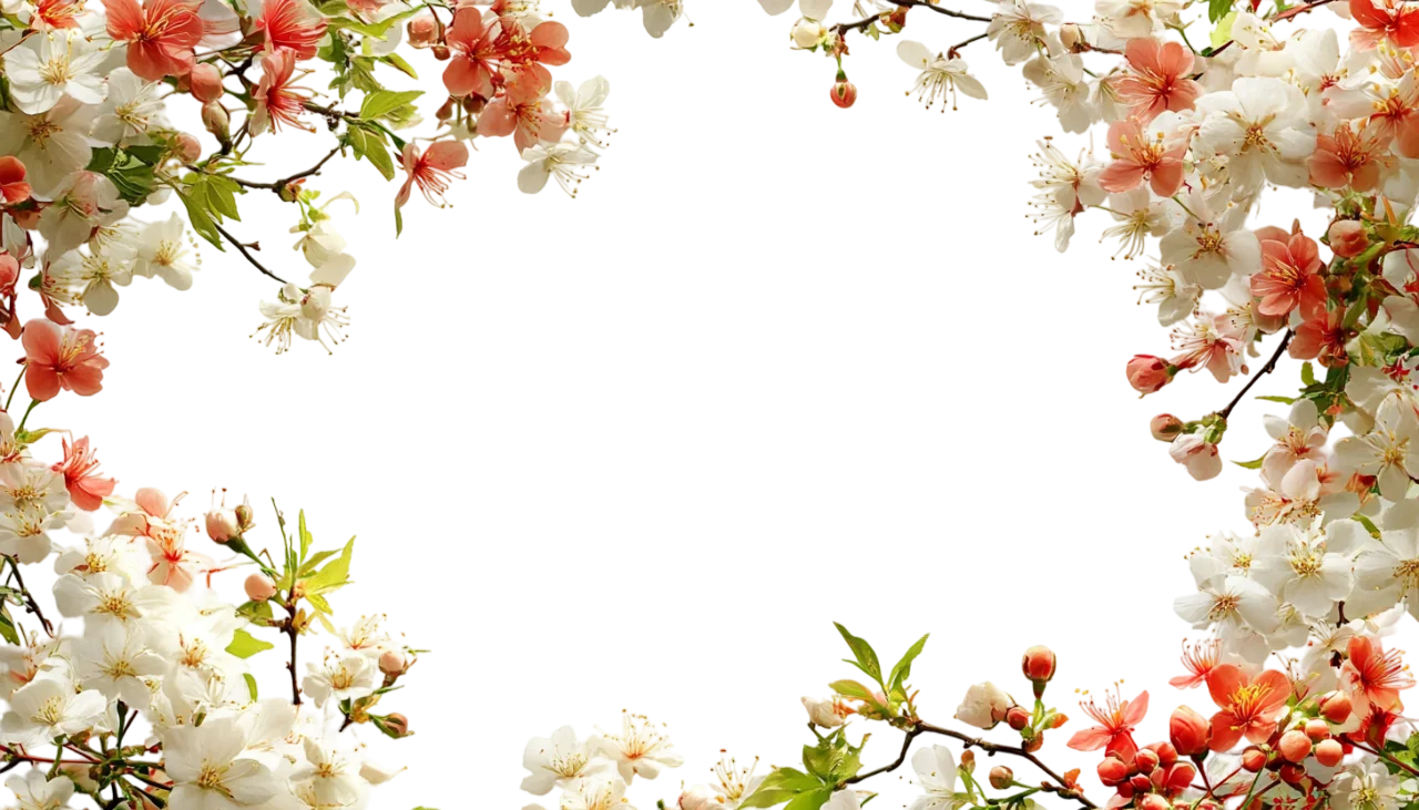 Watercolor Floral Border Frame Graphic Free PNG