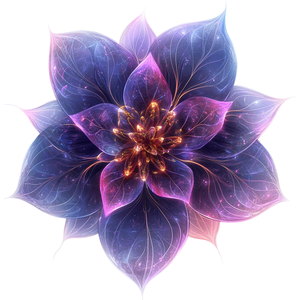 Luminous Dark Violet Fantasy Flower Bloom Free PNG