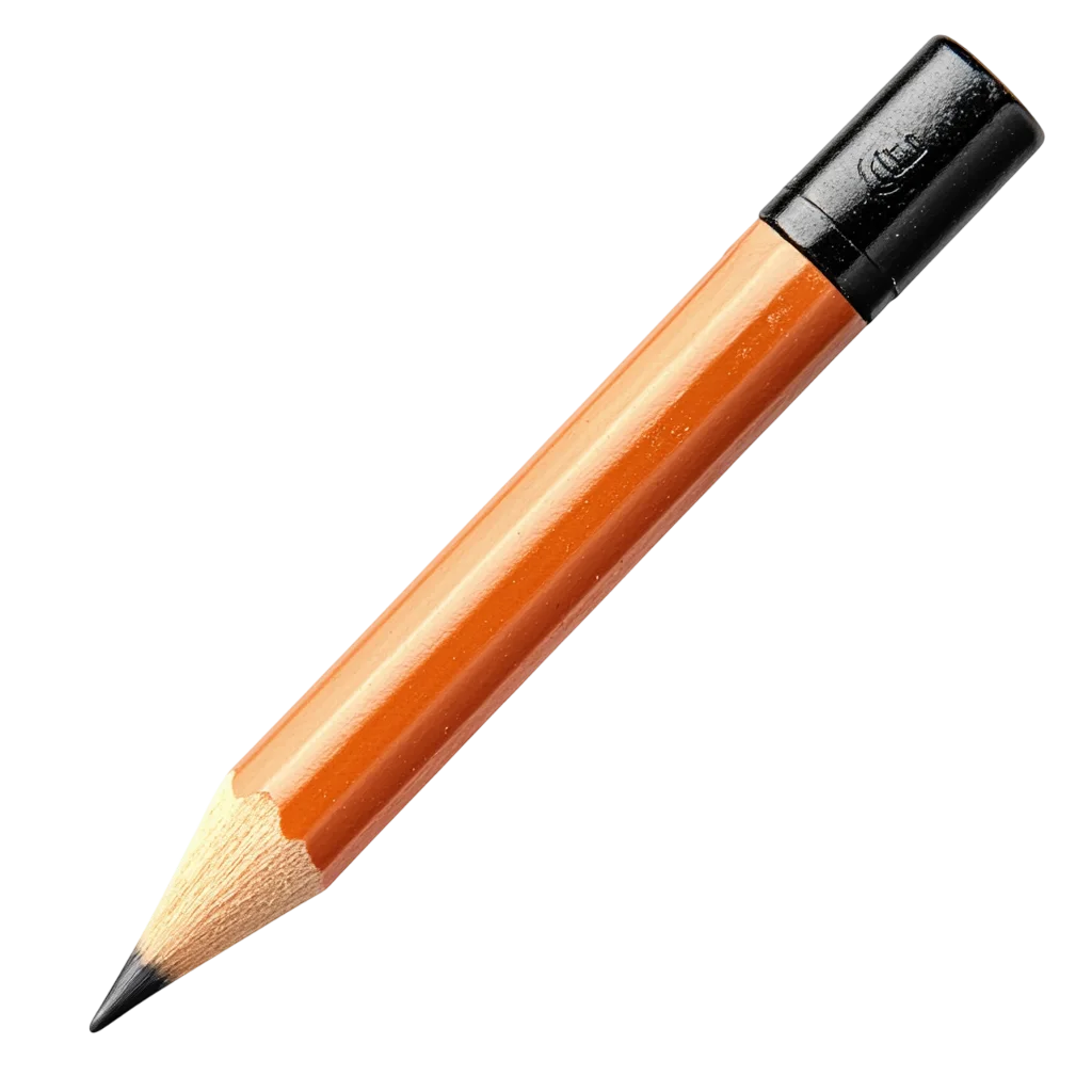 Orange Wooden Pencil with Black Tip Free PNG