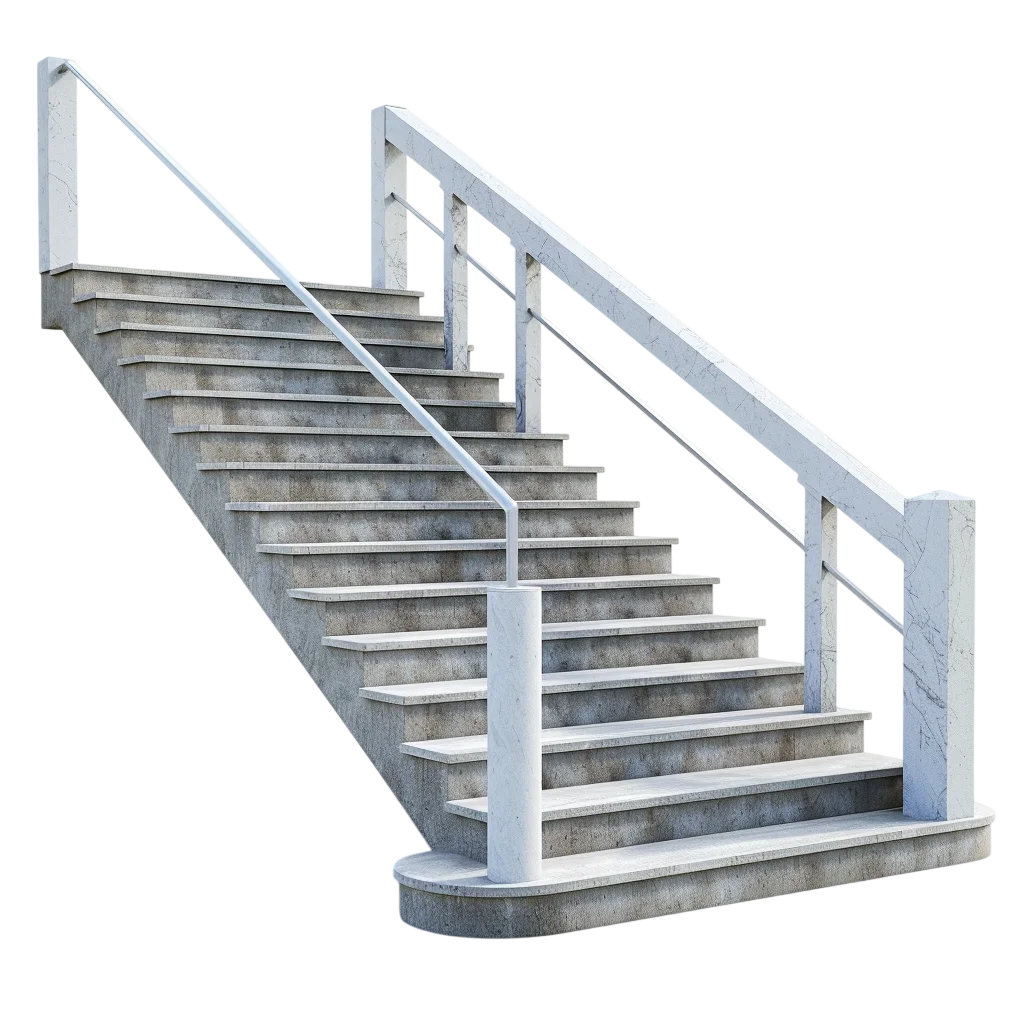 Modern Gray Metal Staircase Free PNG Cutout