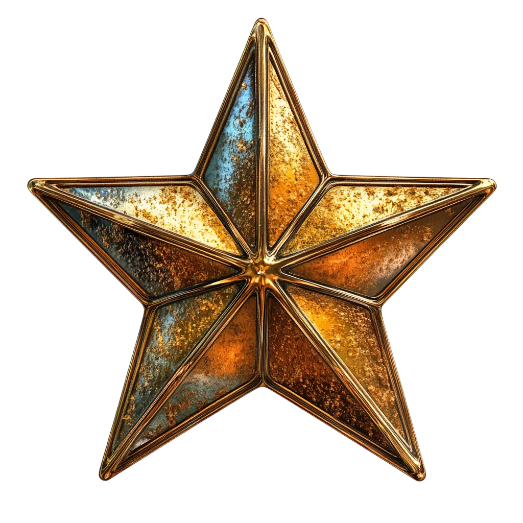 Rustic Glowing Star Lantern Free PNG Decor
