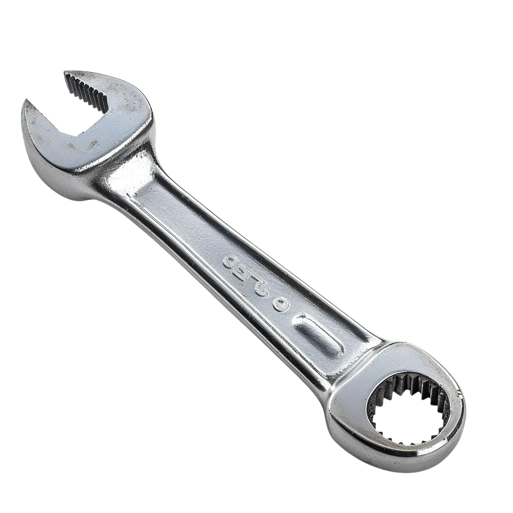 Chrome Combination Wrench Hand Tool Free PNG Cutout