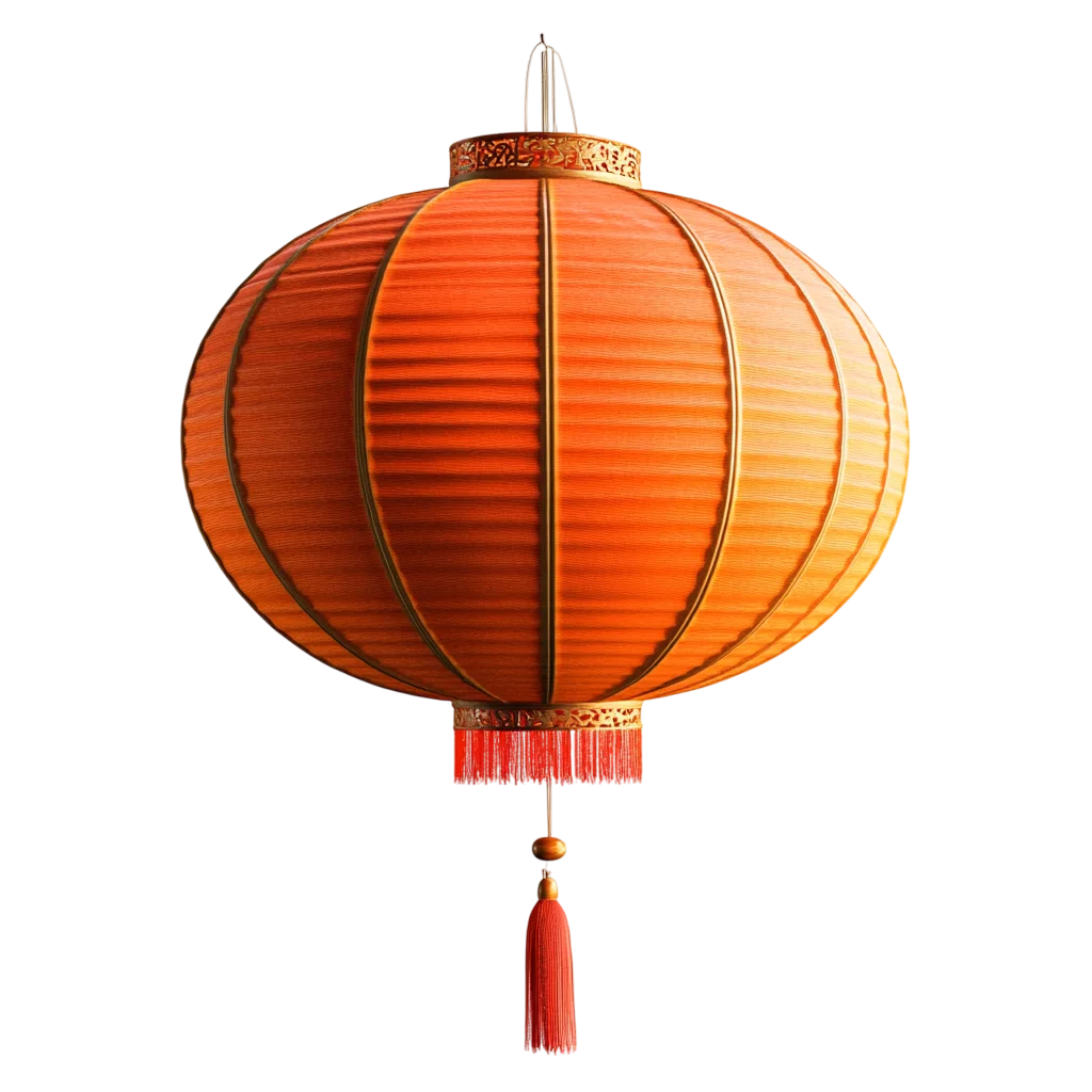 Orange Chinese Hanging Lantern Free PNG Cutout