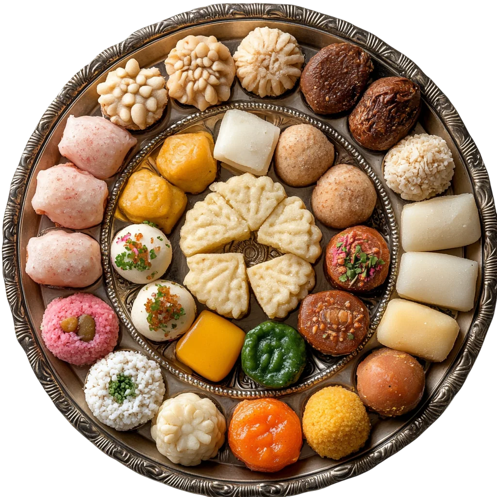 Traditional Indian Sweets Platter Free PNG Food