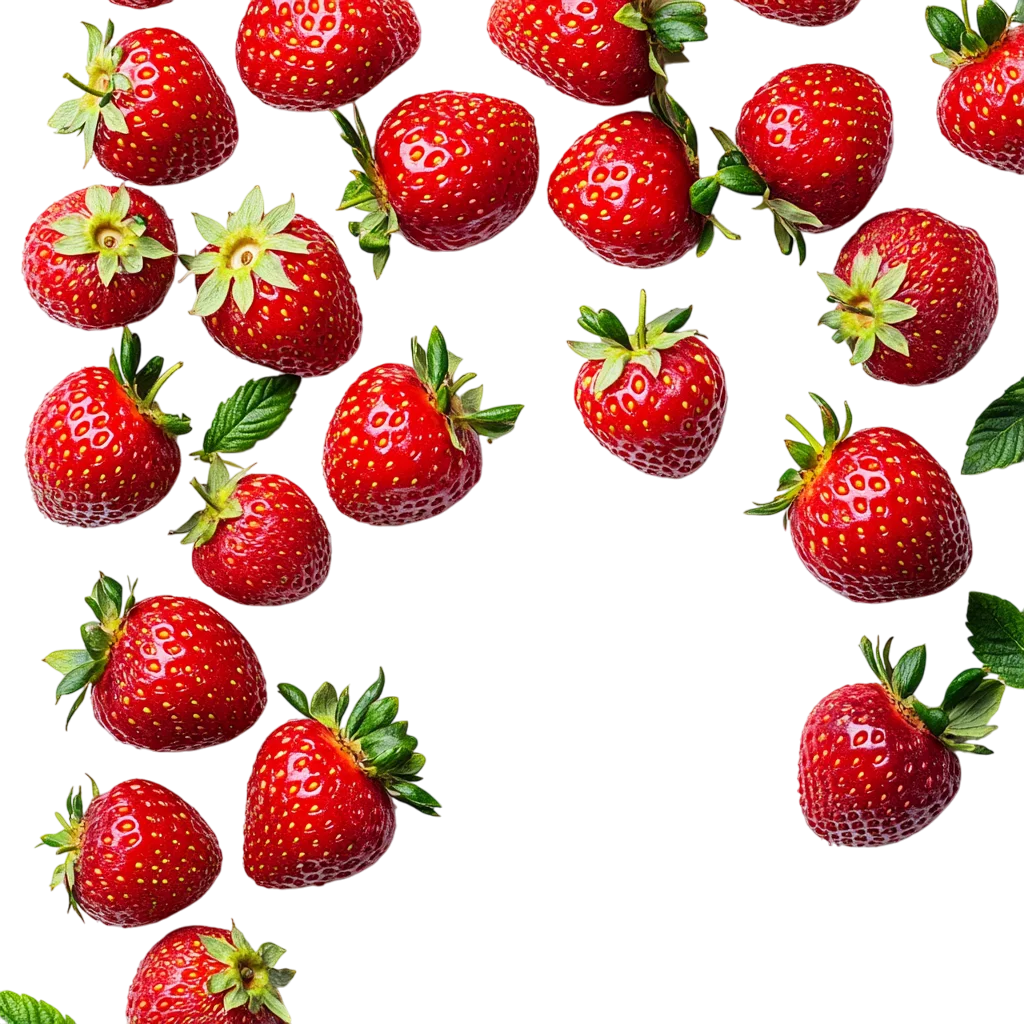 Scattered Tiny Fresh Strawberries Free PNG Clipart