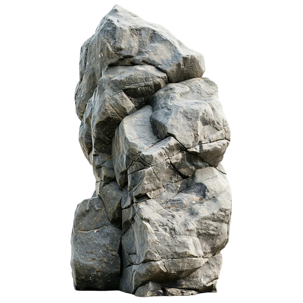 Tall Natural Stone Boulder Free PNG Cutout
