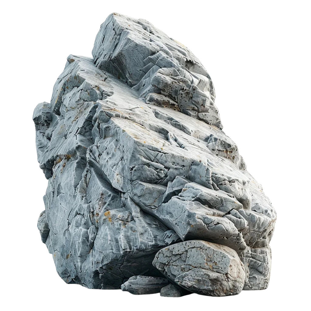 Realistic Gray Boulder Rock Free PNG Cutout