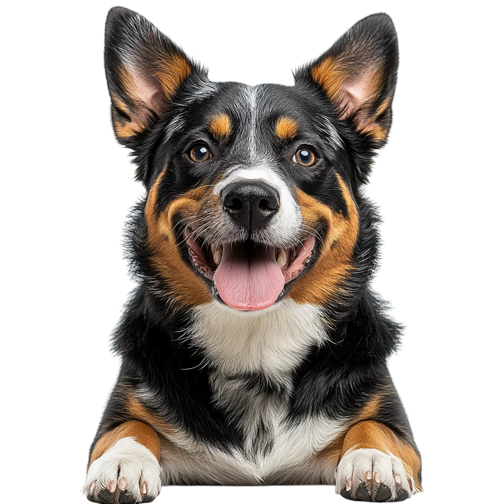 Attentive Blue Heeler Dog Sitting Free PNG