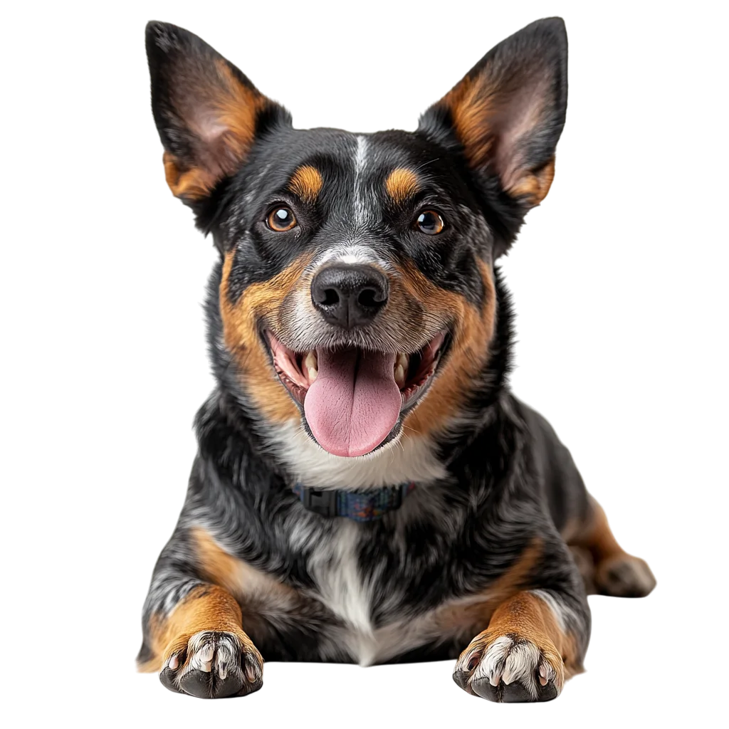 Friendly Blue Heeler Dog Lying Down Free PNG