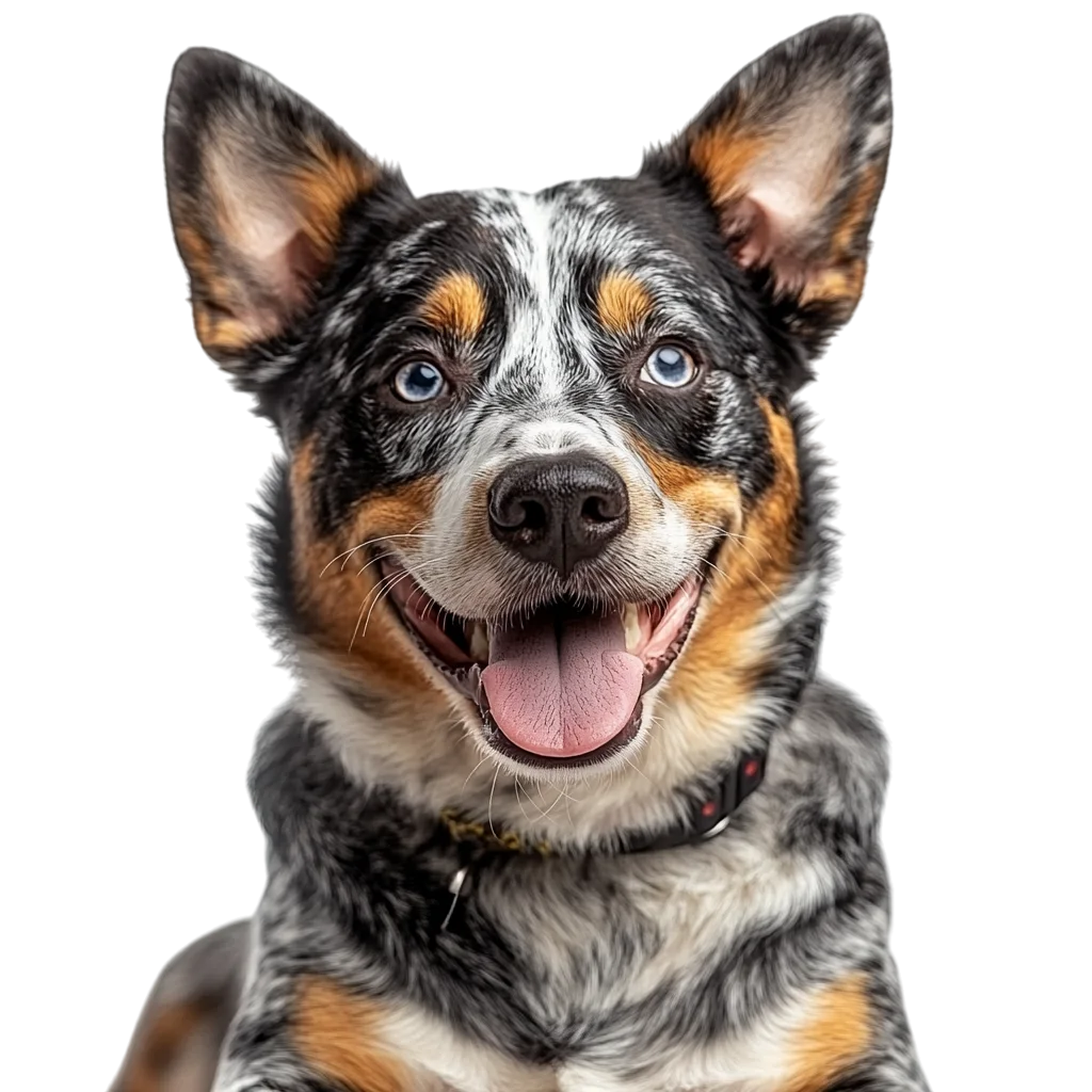 Smiling Australian Cattle Dog Face Free PNG