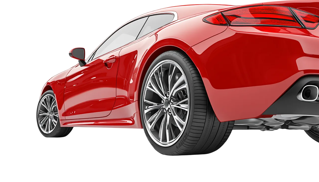 Red Supercar Rear Side View Free PNG Cutout