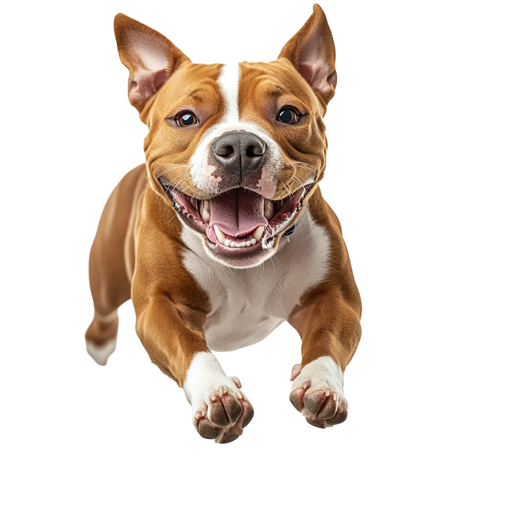 Excited Brown and White Dog Running Free PNG
