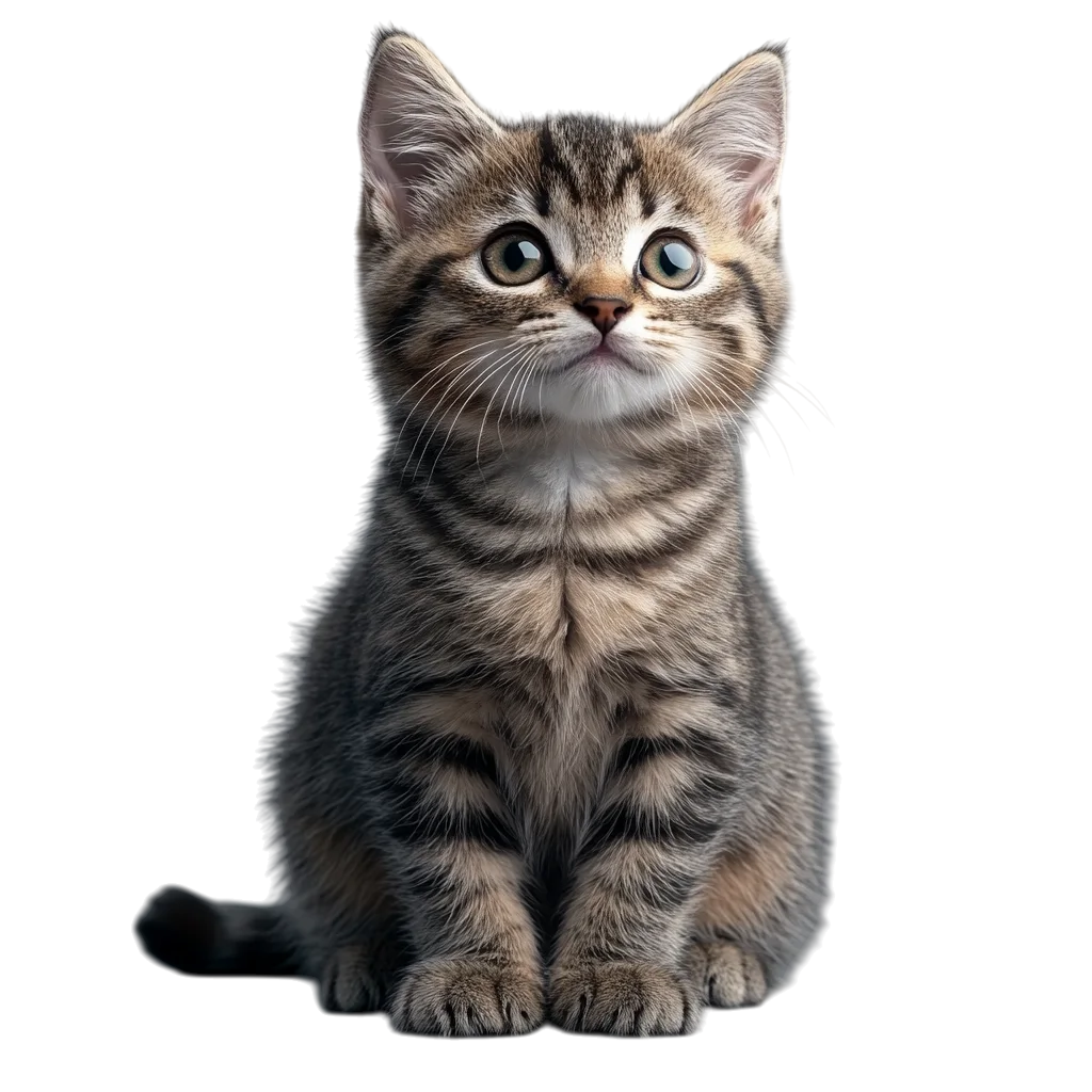 Adorable Tabby Kitten Sitting Free PNG Cutout