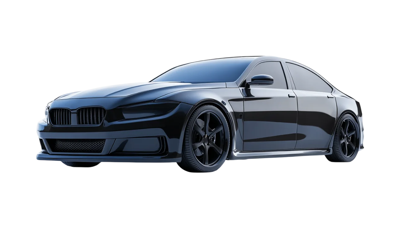 Sleek Modern Black Sports Car Free PNG Cutout