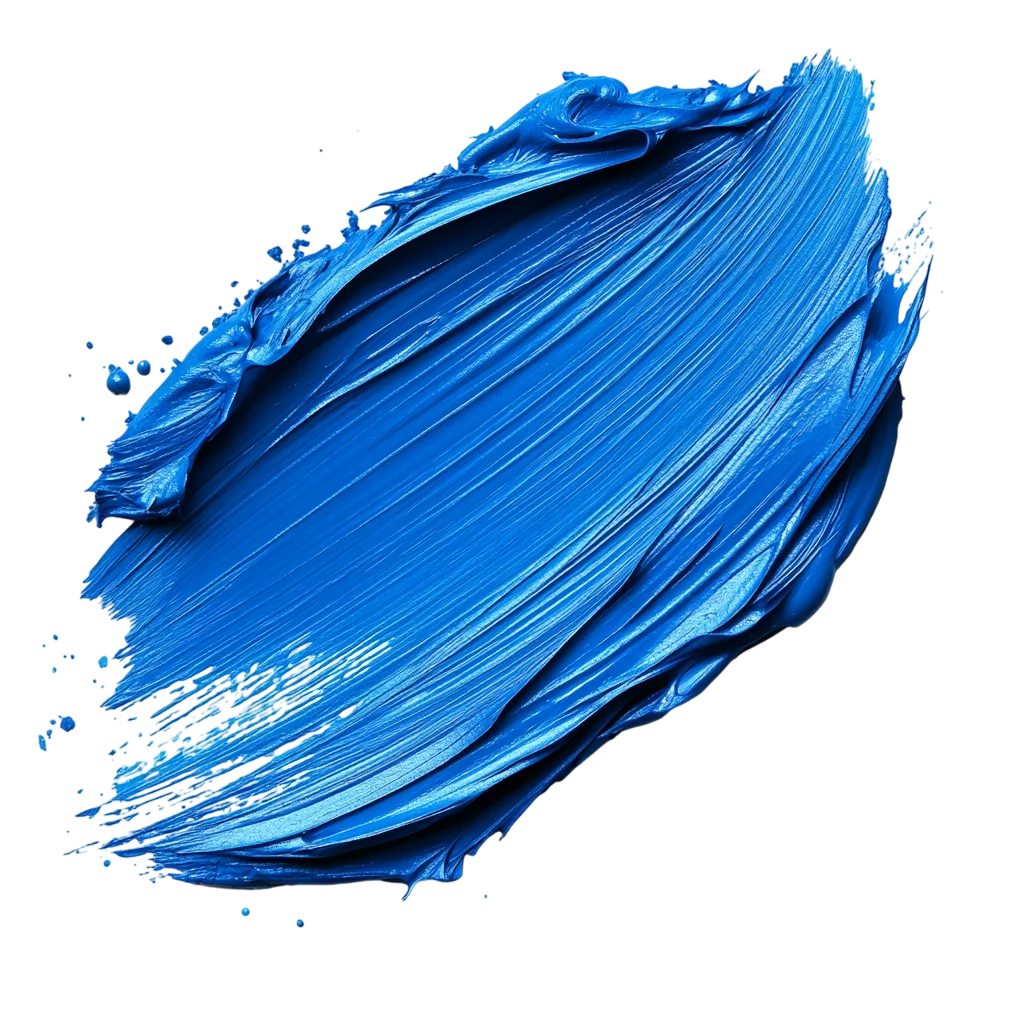 Bold Blue Oil Paint Smear Free PNG Art Texture