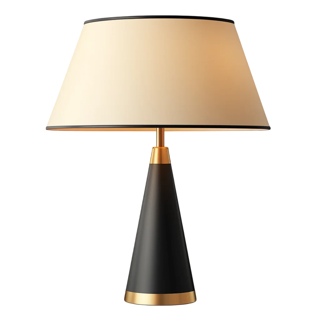 Modern Table Lamp with Black Base Free PNG Decor
