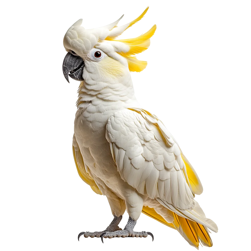 Yellow Crested Cockatoo Parrot Free PNG Cutout