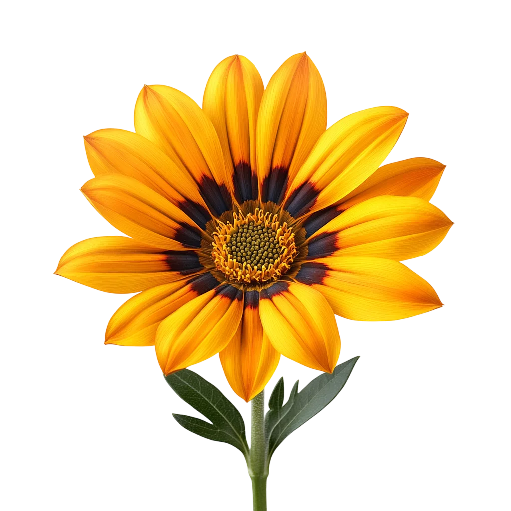 Yellow Gazania Daisy Flower Free PNG Cutout