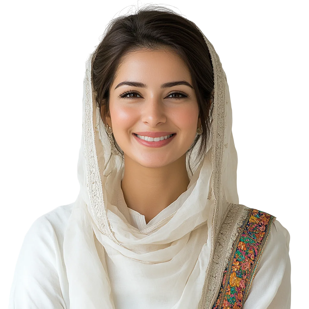 Smiling Woman in Hijab Scarf Free PNG Cutout