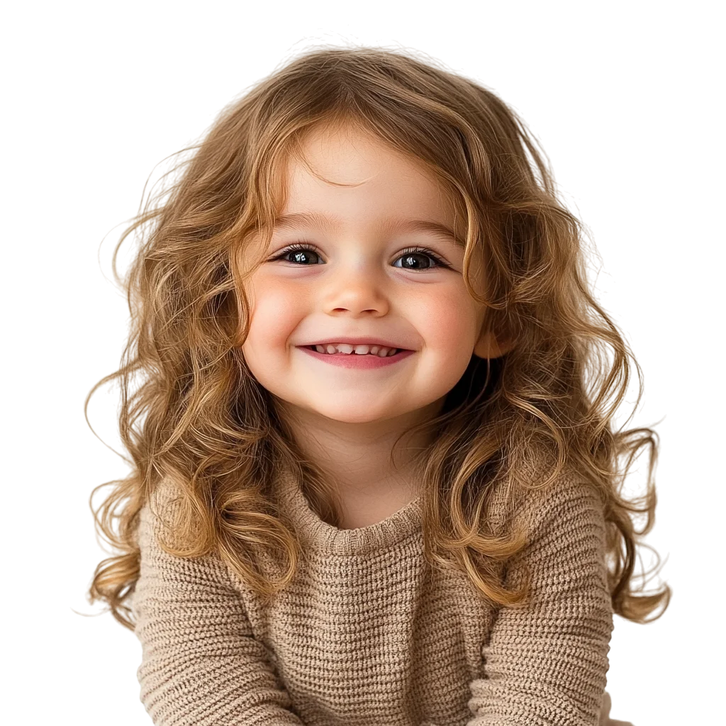 Cute Toddler Girl Smiling Free PNG Portrait