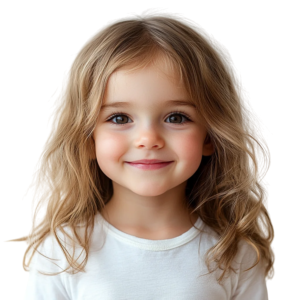 Cute Blonde Little Girl Smiling Free PNG Cutout