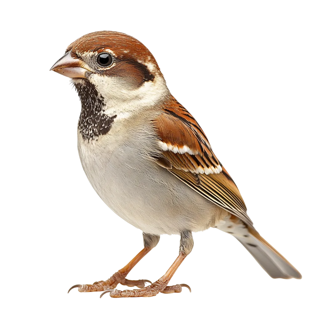 House Sparrow Standing Profile Free PNG Cutout