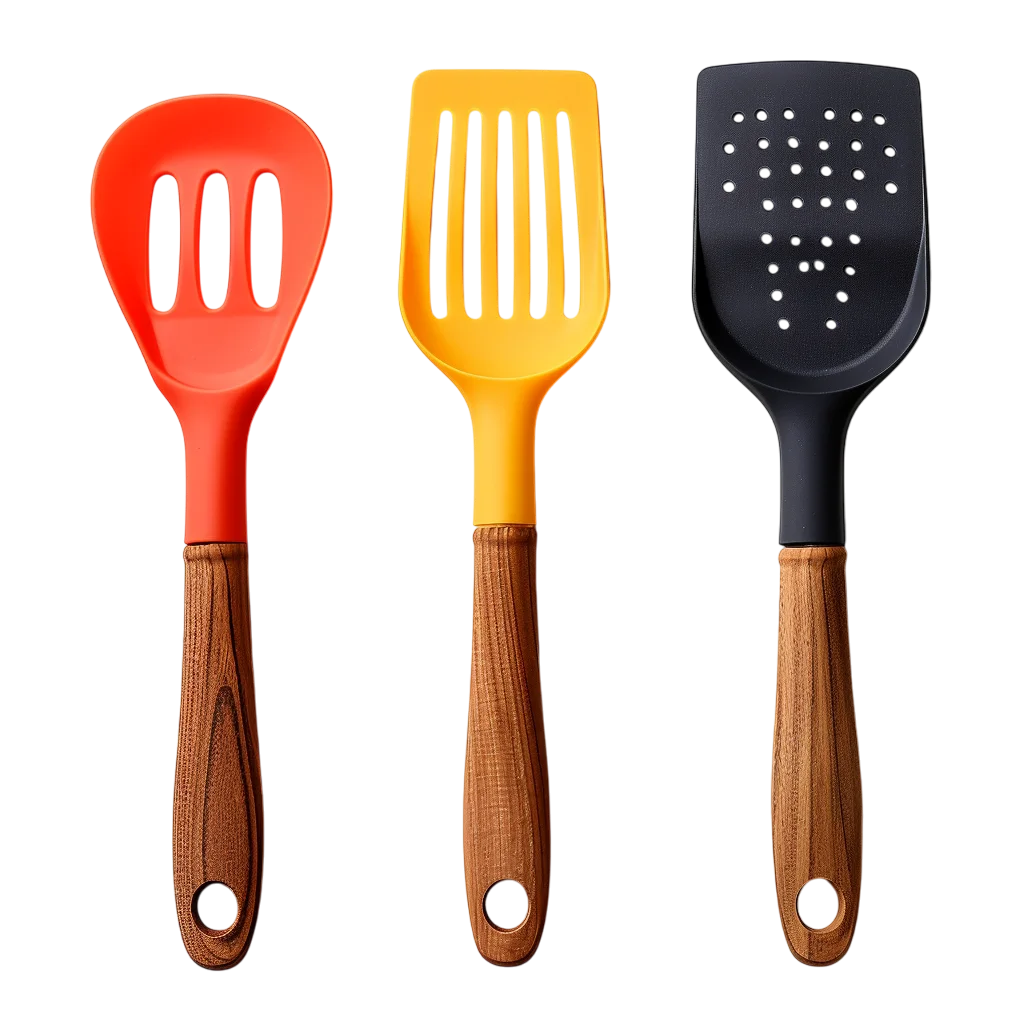 Assorted Slotted Cooking Spatulas Free PNG