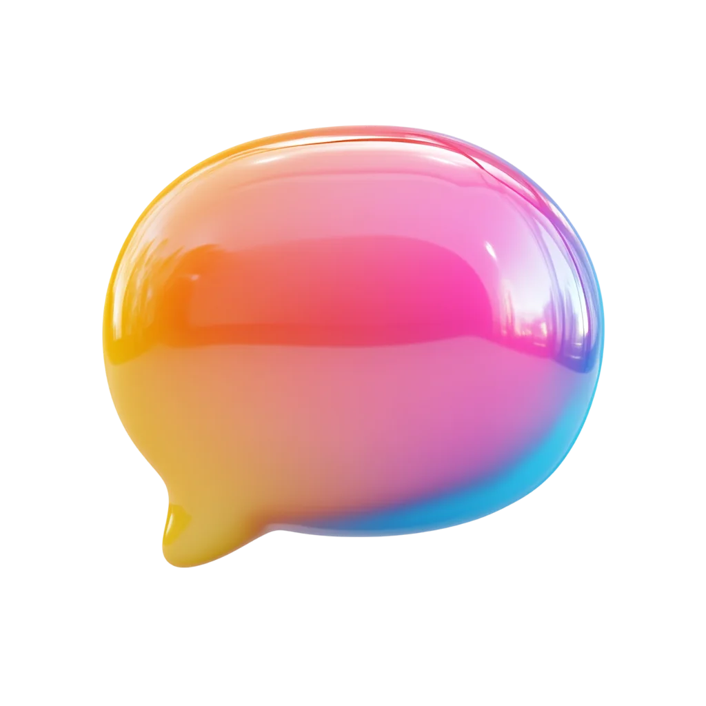 Colorful Gradient 3D Chat Bubble Free PNG