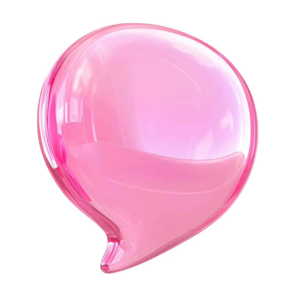 Glossy Pink 3D Speech Bubble Free PNG Icon