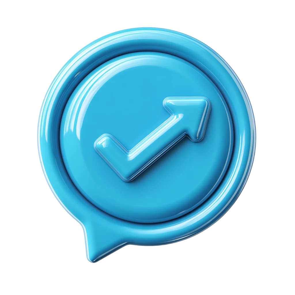 Blue 3D Arrow Speech Bubble Free PNG Icon