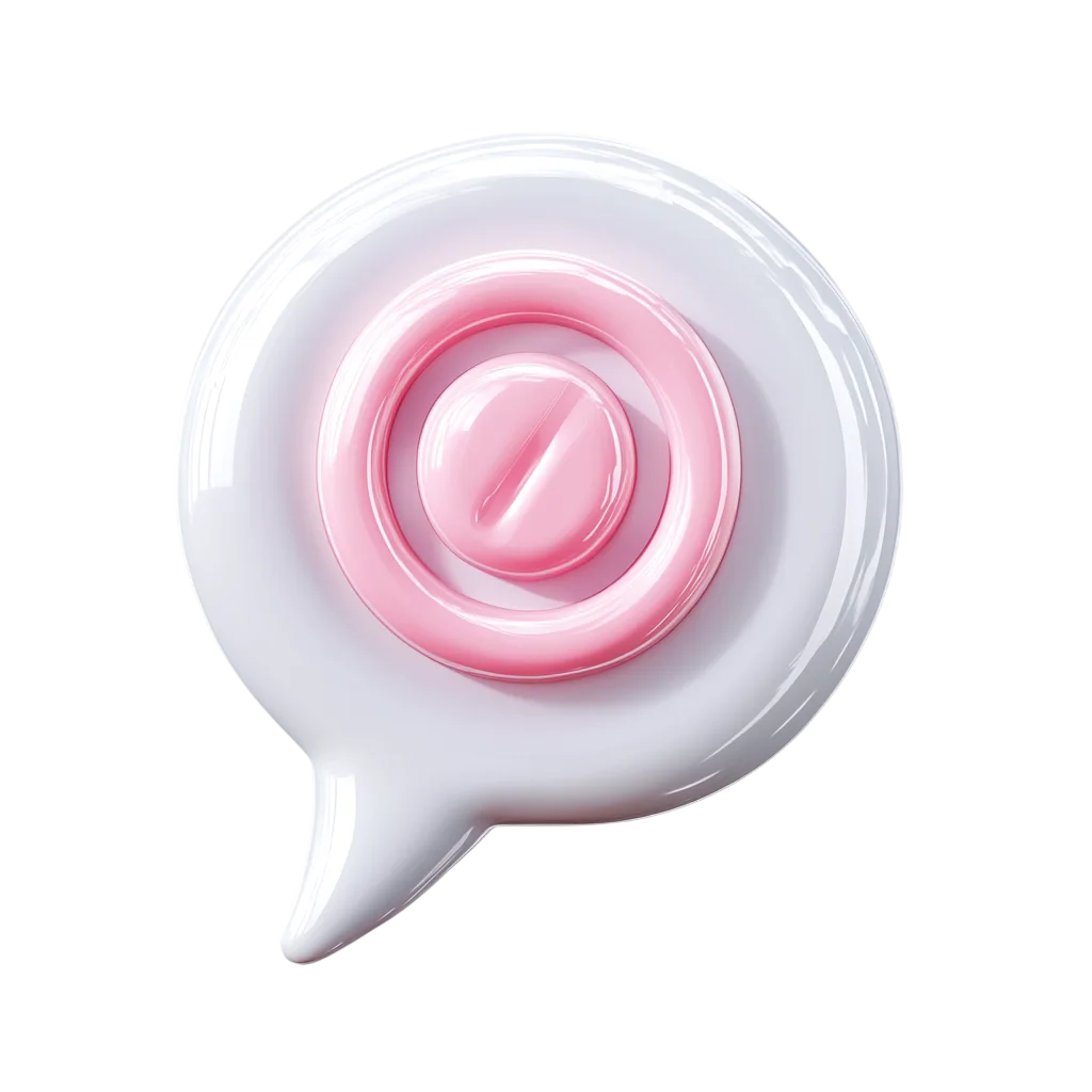 White 3D Round Chat Bubble Icon Free PNG