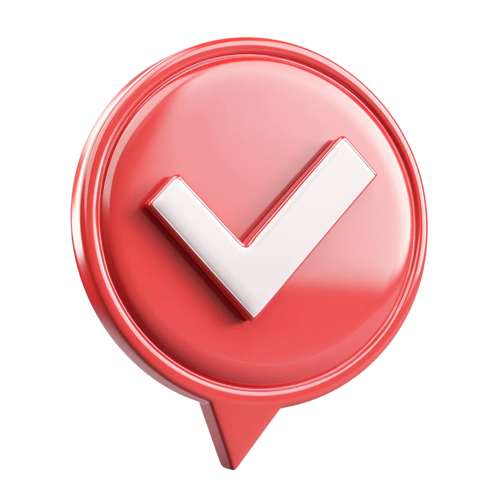 Red 3D Check Mark Speech Bubble Free PNG
