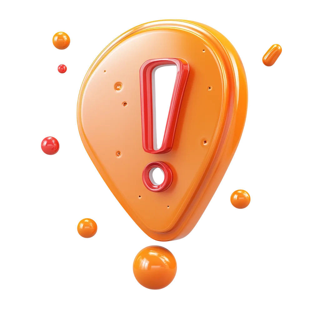 Orange 3D Exclamation Location Pin Free PNG