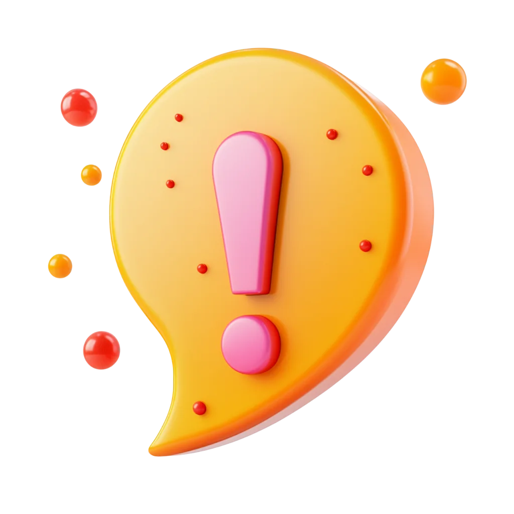 Yellow 3D Exclamation Speech Bubble Free PNG