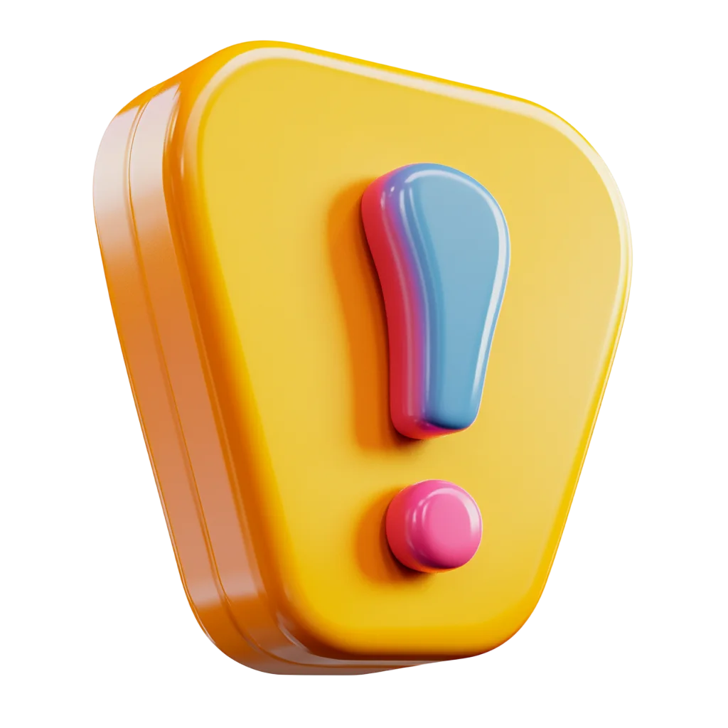 Yellow 3D Exclamation Badge Icon Free PNG