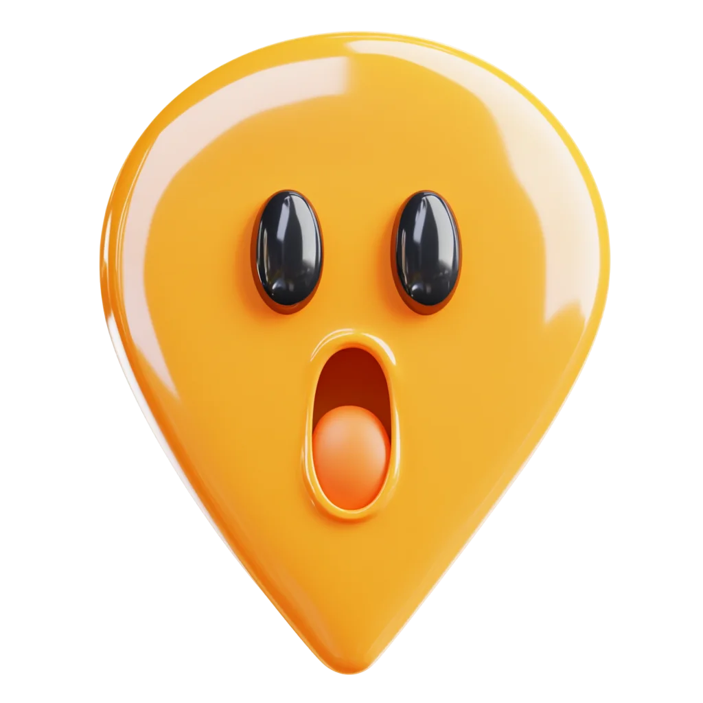 Shocked Yellow Face Location Pin Free PNG