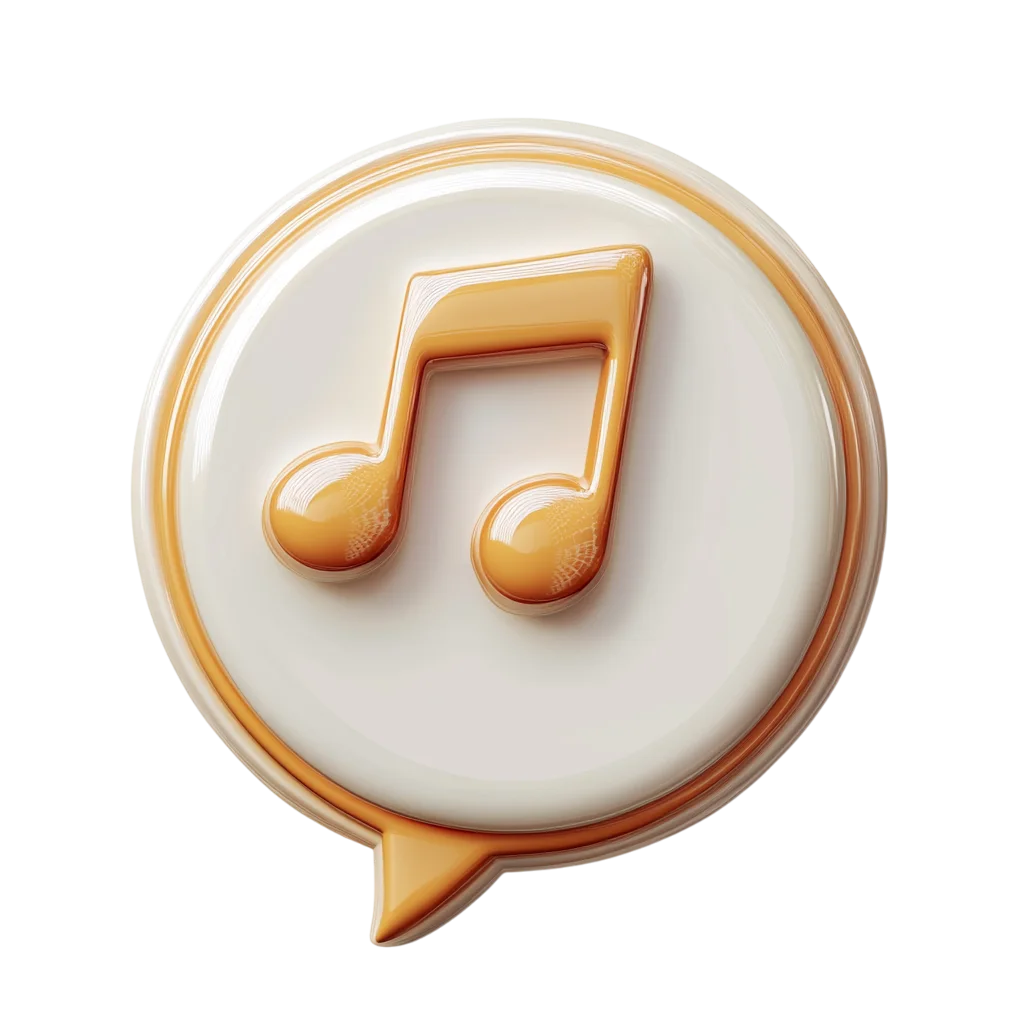 Beige 3D Music Speech Bubble Icon Free PNG