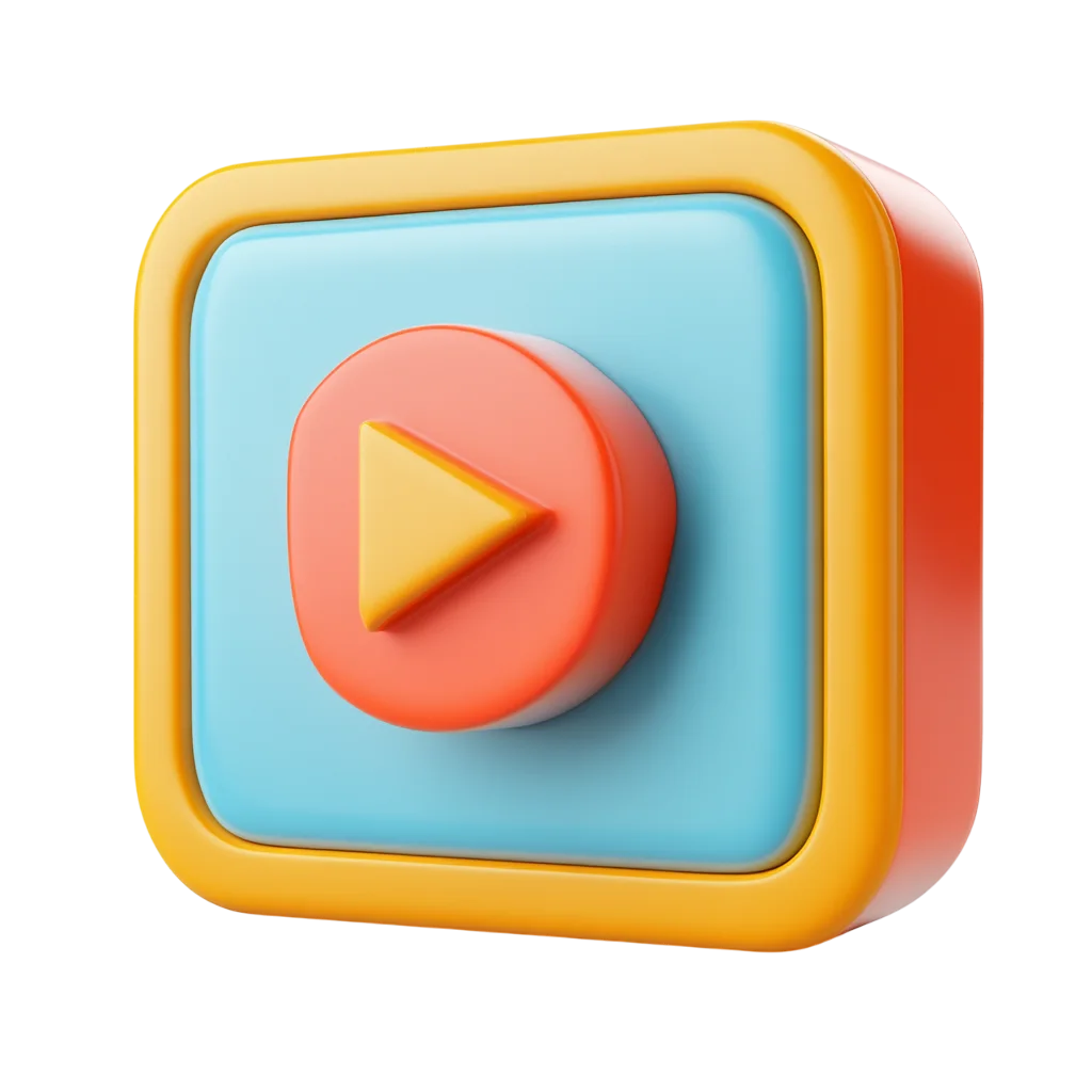 3D Video Play Button App Icon Free PNG