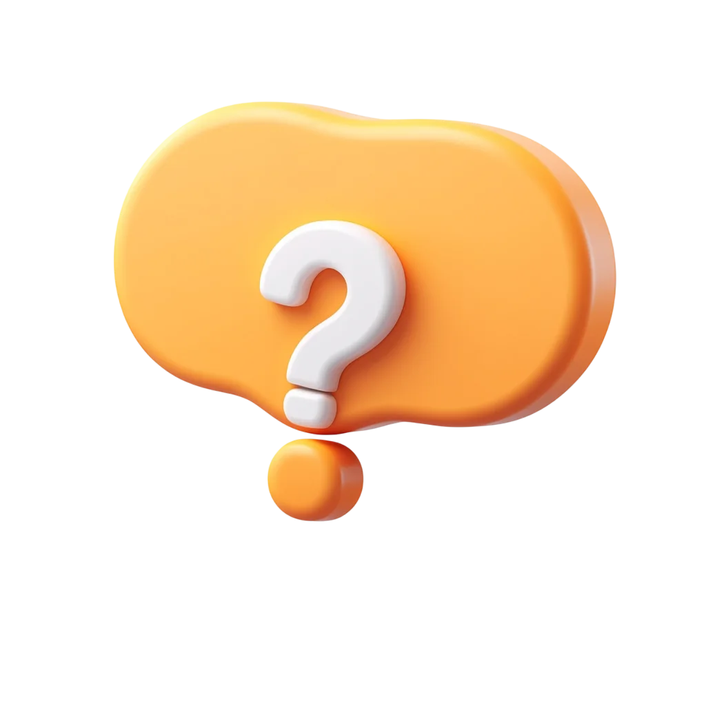 Orange 3D Thought Bubble Question Mark Free PNG