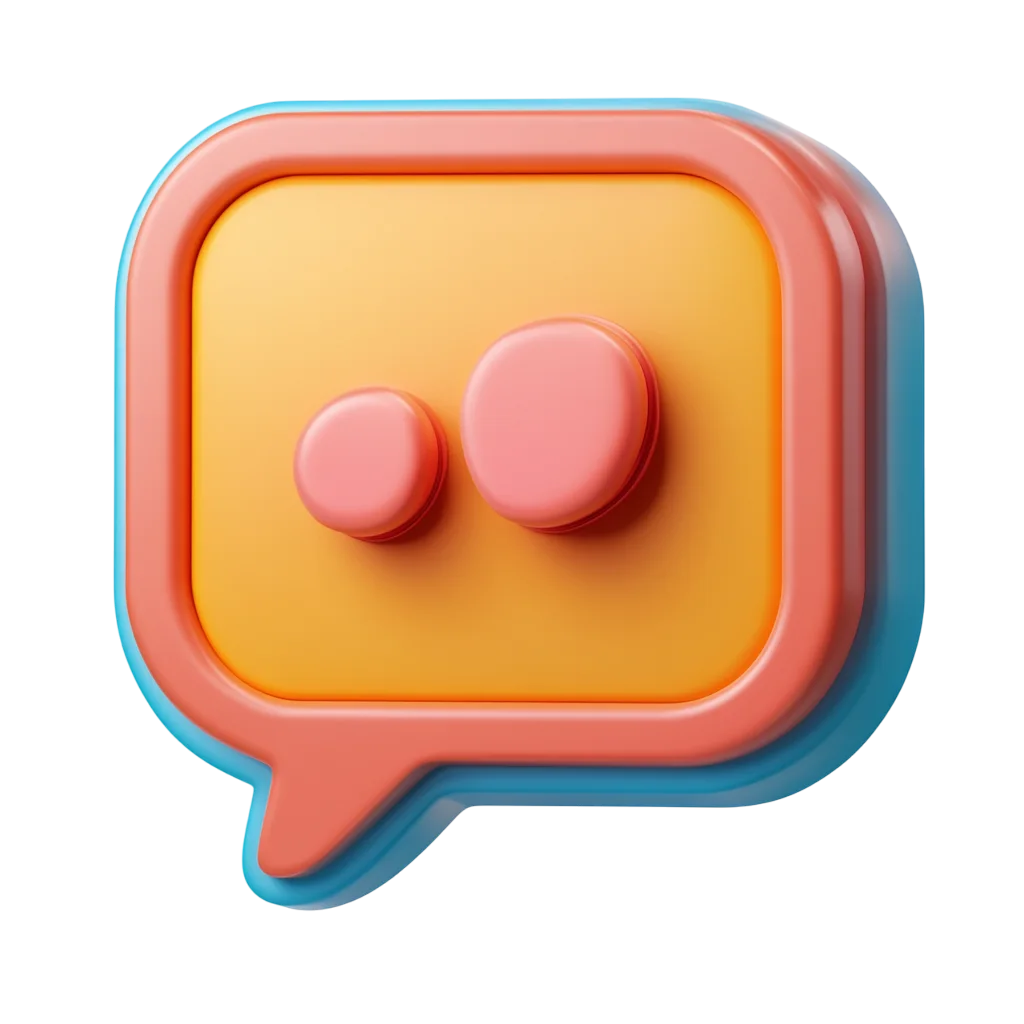 3D Chat Message Speech Bubble Free PNG Icon
