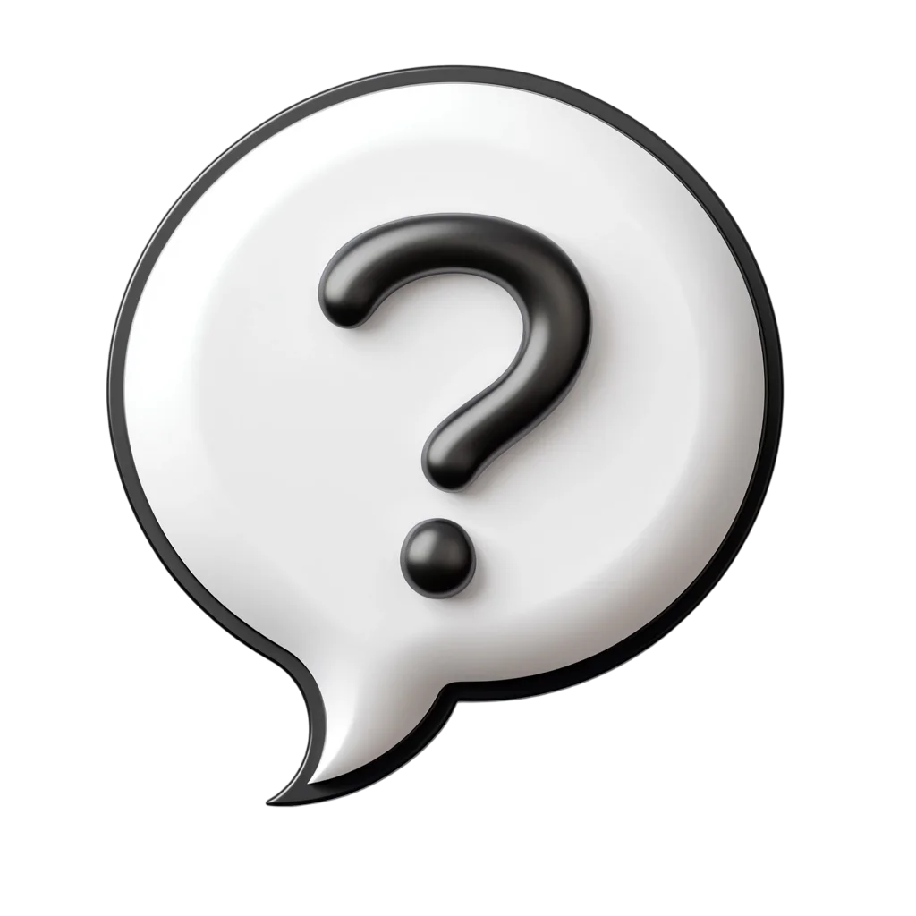 3D Speech Bubble with Question Mark Free PNG