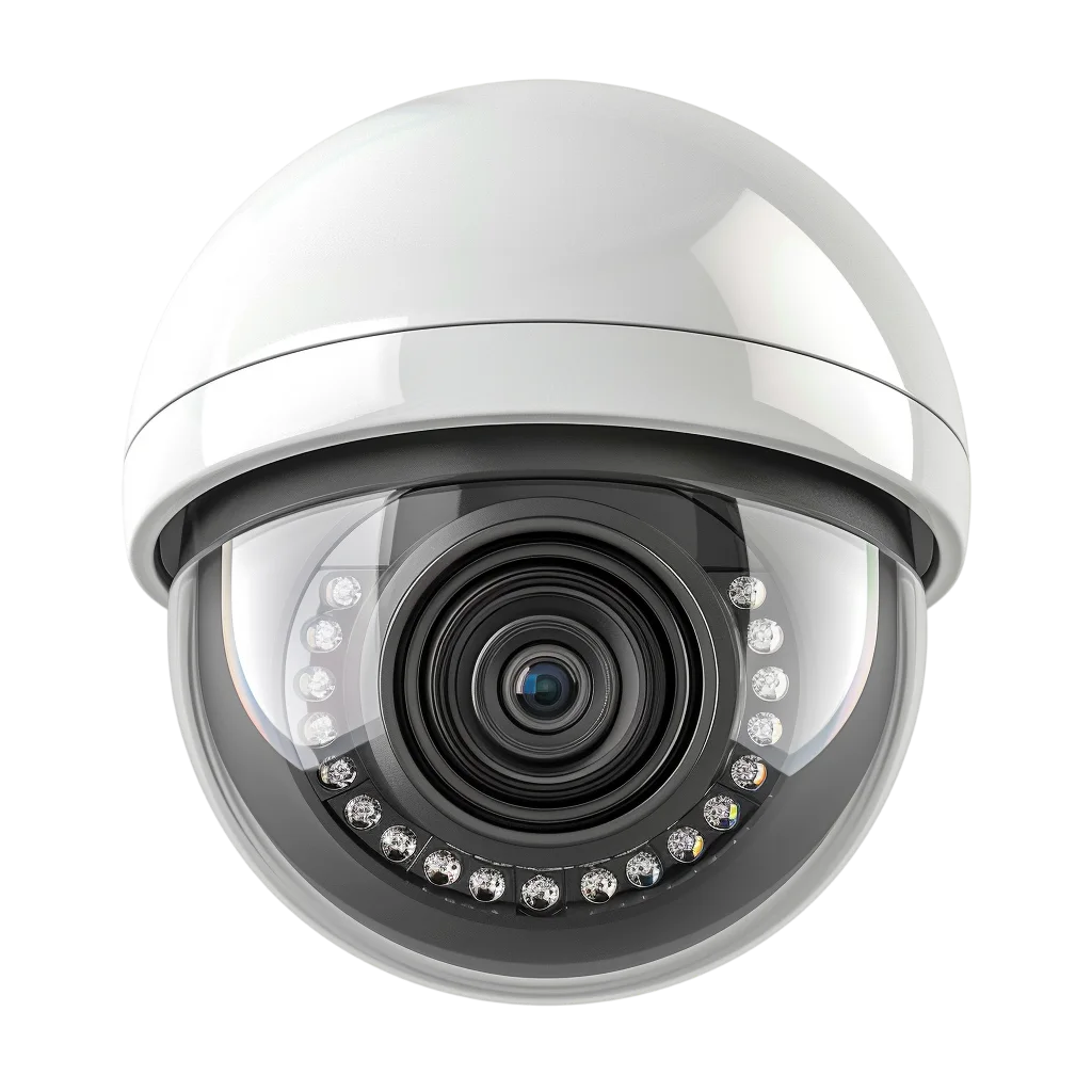 Modern White Dome CCTV Security Camera Free PNG
