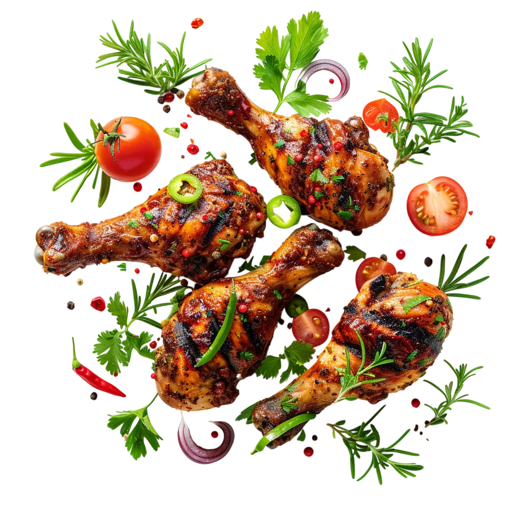Barbecue Chicken Drumsticks with Herbs Free PNG