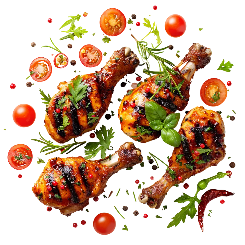Roasted Chicken Drumsticks Garnish Free PNG Food