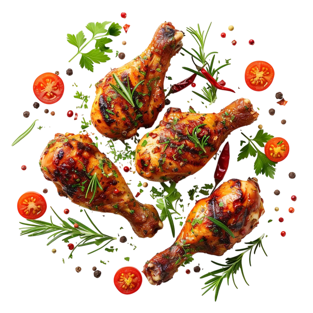 Grilled BBQ Chicken Drumsticks Free PNG Food