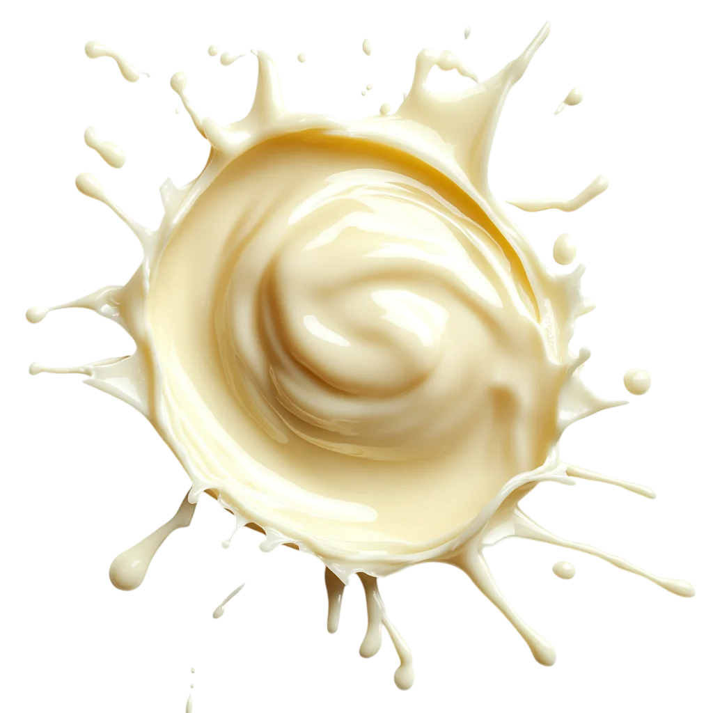 Velvety Cream Sauce Splash Swirl Free PNG Condiment