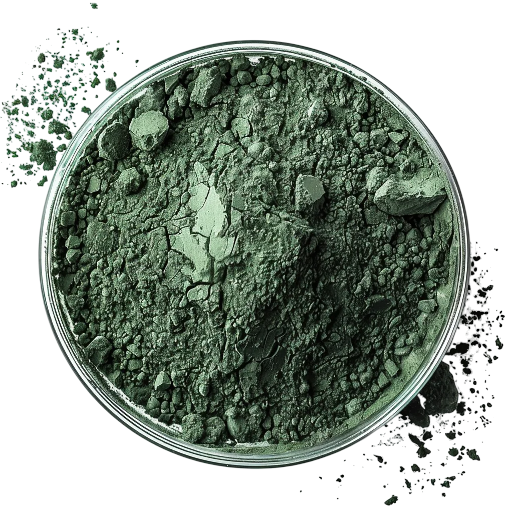Organic Spirulina Powder in Glass Bowl Free PNG
