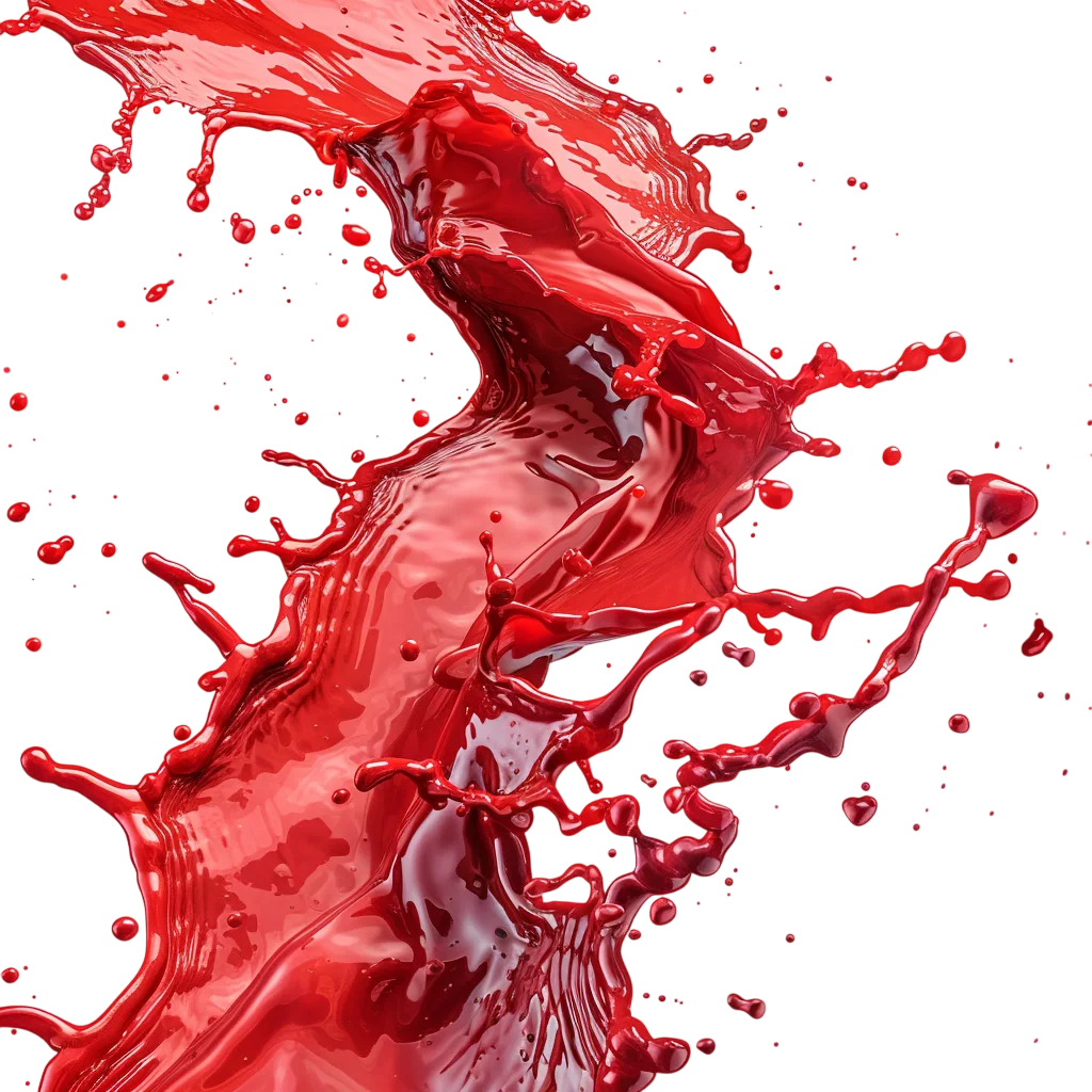 Dynamic Red Liquid Splash Wave Free PNG Cutout